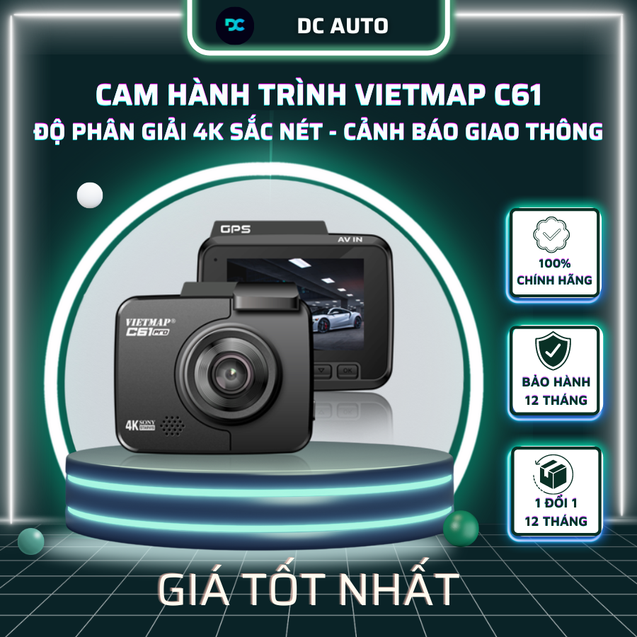 Camera hành trình Vietmap C61 Quay Nét 4K - Có Wifi - Cảnh Báo